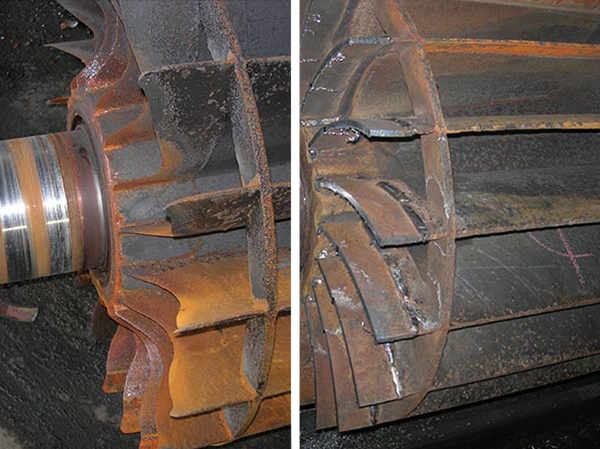 葉輪修復(fù)前后對比